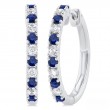 Sapphire / Diamond Hoop Earrings